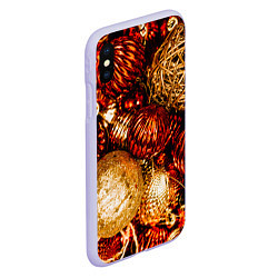 Чехол iPhone XS Max матовый Новогоднее ёлочное украшение, цвет: 3D-светло-сиреневый — фото 2