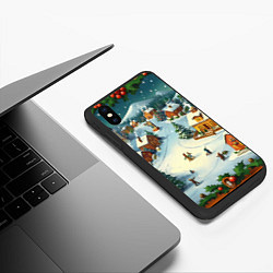 Чехол iPhone XS Max матовый Каникулы нового года, цвет: 3D-черный — фото 2