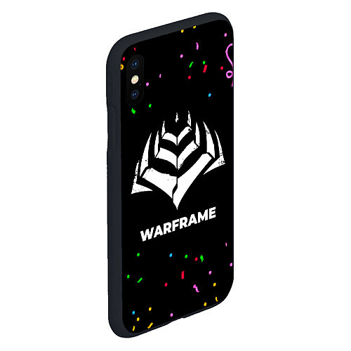 Чехол iPhone XS Max матовый Warframe конфети / 3D-Черный – фото 2