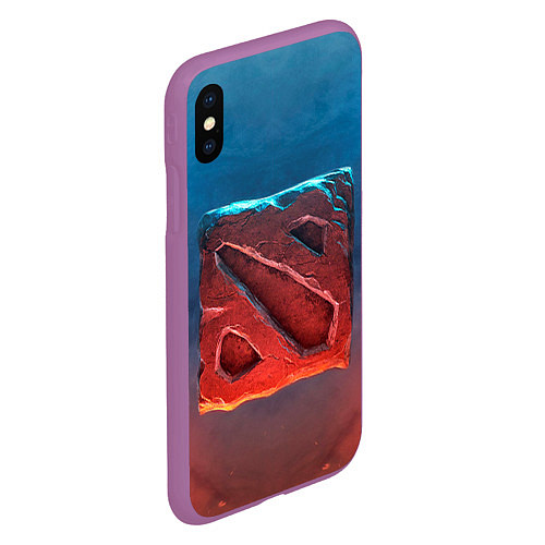 Чехол iPhone XS Max матовый Dota 2: Symbol / 3D-Фиолетовый – фото 2