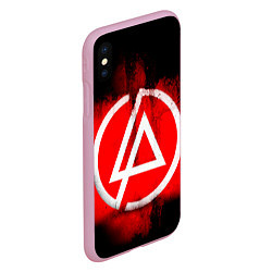 Чехол iPhone XS Max матовый Linkin Park: Red style, цвет: 3D-розовый — фото 2