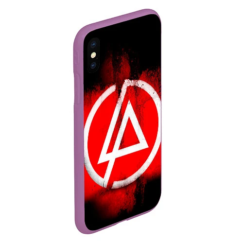 Чехол iPhone XS Max матовый Linkin Park: Red style / 3D-Фиолетовый – фото 2