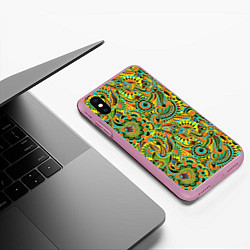 Чехол iPhone XS Max матовый Узор, цвет: 3D-розовый — фото 2