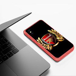 Чехол iPhone XS Max матовый Arsenal, цвет: 3D-красный — фото 2