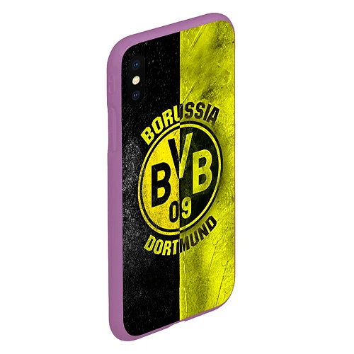 Чехол iPhone XS Max матовый Borussia Dortmund / 3D-Фиолетовый – фото 2