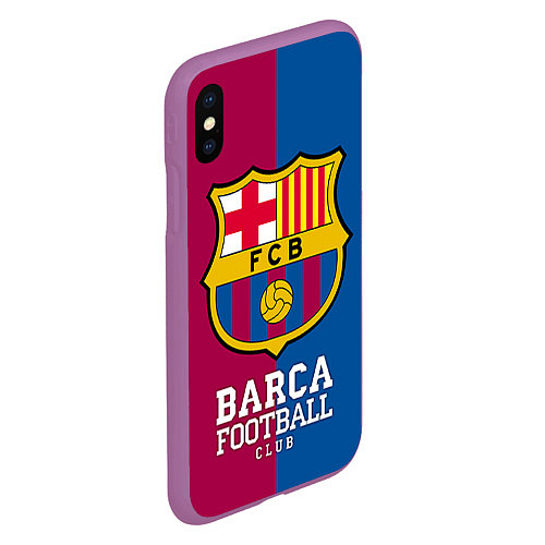 Чехол iPhone XS Max матовый Barca Football / 3D-Фиолетовый – фото 2