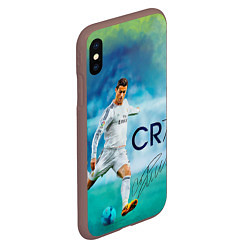 Чехол iPhone XS Max матовый CR Ronaldo, цвет: 3D-коричневый — фото 2