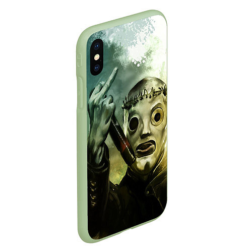 Чехол iPhone XS Max матовый Slipknot / 3D-Салатовый – фото 2