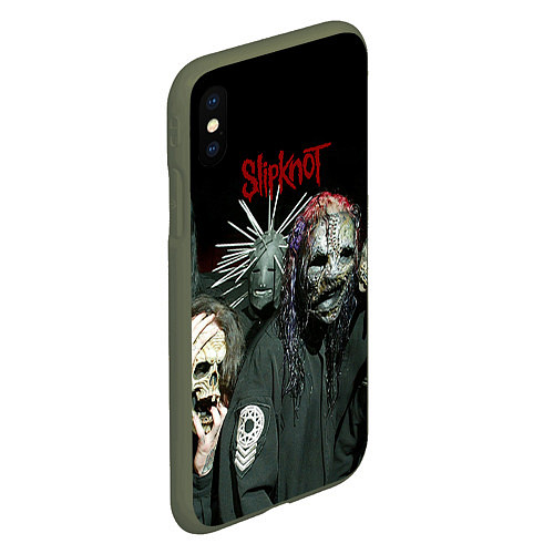 Чехол iPhone XS Max матовый Slipknot / 3D-Темно-зеленый – фото 2