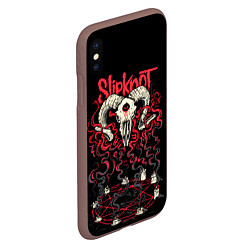 Чехол iPhone XS Max матовый Slipknot, цвет: 3D-коричневый — фото 2