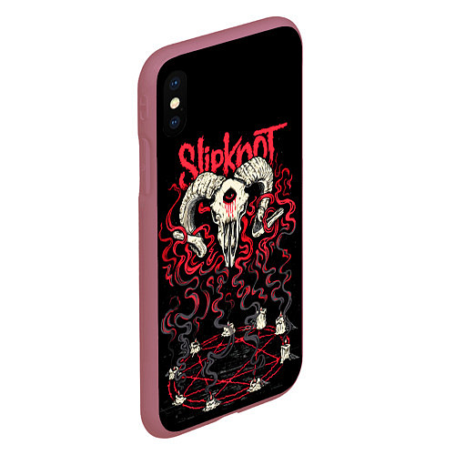 Чехол iPhone XS Max матовый Slipknot / 3D-Малиновый – фото 2