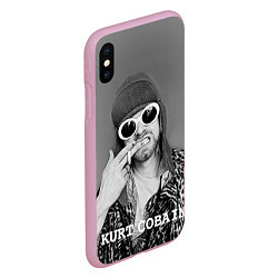 Чехол iPhone XS Max матовый Кобейн в очках, цвет: 3D-розовый — фото 2