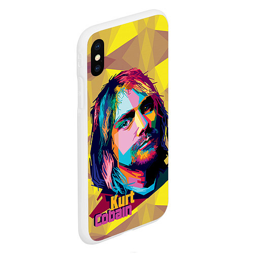 Чехол iPhone XS Max матовый Kurt Cobain: Abstraction / 3D-Белый – фото 2