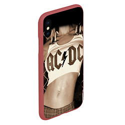 Чехол iPhone XS Max матовый AC/DC Girl, цвет: 3D-красный — фото 2