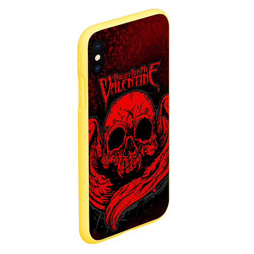 Чехол iPhone XS Max матовый BFMV: Red Skull / 3D-Желтый – фото 2