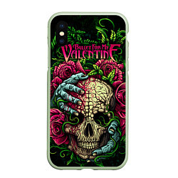 Чехол iPhone XS Max матовый BFMV: Roses Skull