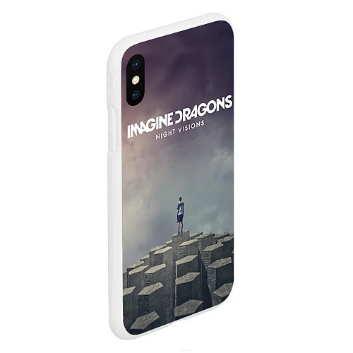 Чехол iPhone XS Max матовый Imagine Dragons: Night Visions / 3D-Белый – фото 2