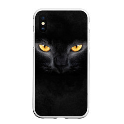 Чехол iPhone XS Max матовый Черная кошка