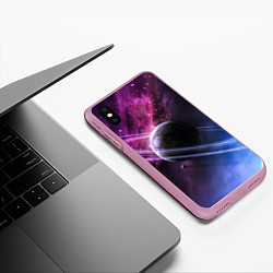 Чехол iPhone XS Max матовый Космос, цвет: 3D-розовый — фото 2