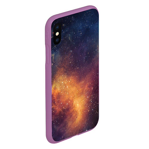 Чехол iPhone XS Max матовый Космос / 3D-Фиолетовый – фото 2