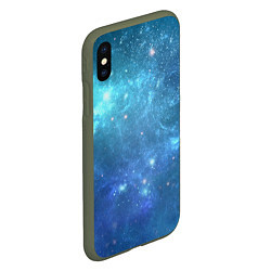 Чехол iPhone XS Max матовый Космос, цвет: 3D-темно-зеленый — фото 2