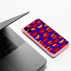 Чехол iPhone XS Max матовый Губы, цвет: 3D-баблгам — фото 2