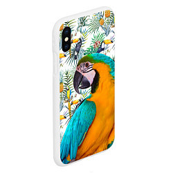 Чехол iPhone XS Max матовый Летний попугай, цвет: 3D-белый — фото 2