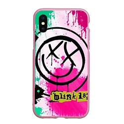 Чехол iPhone XS Max матовый Blink-182: Purple Smile