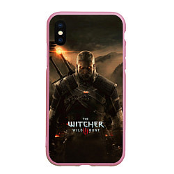 Чехол iPhone XS Max матовый Wild hunt, цвет: 3D-розовый