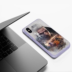 Чехол iPhone XS Max матовый Ведьмак, цвет: 3D-светло-сиреневый — фото 2