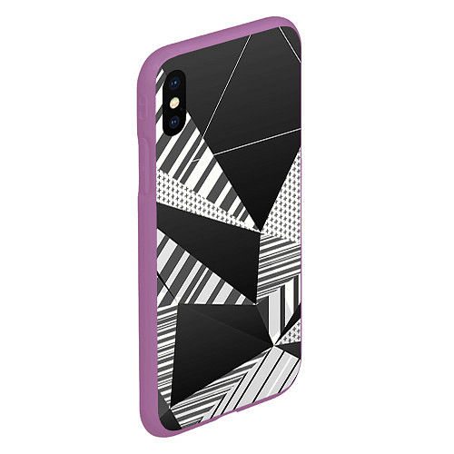 Чехол iPhone XS Max матовый Геометрия / 3D-Фиолетовый – фото 2