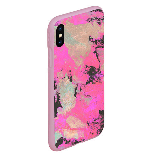 Чехол iPhone XS Max матовый Краска / 3D-Розовый – фото 2