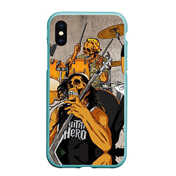 Чехол iPhone XS Max матовый Metallica: Guitar Hero, цвет: 3D-мятный