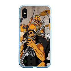 Чехол iPhone XS Max матовый Metallica: Guitar Hero, цвет: 3D-голубой