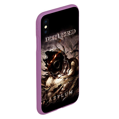 Чехол iPhone XS Max матовый Disturbed / 3D-Фиолетовый – фото 2