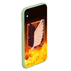 Чехол iPhone XS Max матовый Атака Титанов, цвет: 3D-салатовый — фото 2