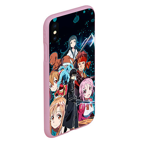 Чехол iPhone XS Max матовый Sword Art Online / 3D-Розовый – фото 2