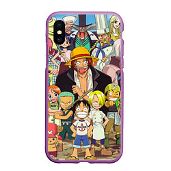 Чехол iPhone XS Max матовый One Piece, цвет: 3D-фиолетовый