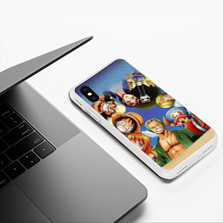 Чехол iPhone XS Max матовый One Piece, цвет: 3D-белый — фото 2