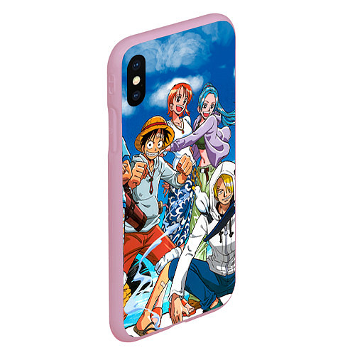 Чехол iPhone XS Max матовый One Piece / 3D-Розовый – фото 2