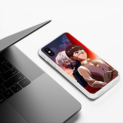 Чехол iPhone XS Max матовый Токийский Гуль, цвет: 3D-белый — фото 2