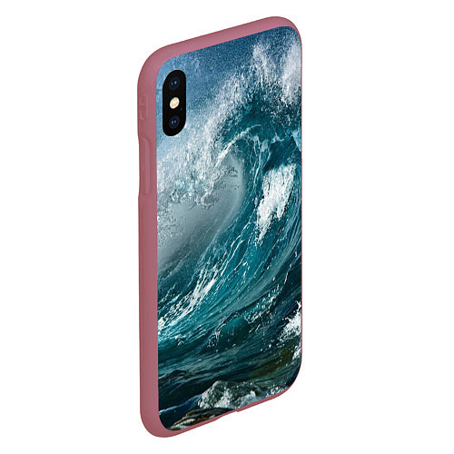 Чехол iPhone XS Max матовый Волна / 3D-Малиновый – фото 2