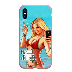 Чехол iPhone XS Max матовый GTA 5: Selfie Girl