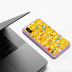 Чехол iPhone XS Max матовый Emoji, цвет: 3D-сиреневый — фото 2