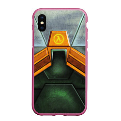 Чехол iPhone XS Max матовый Gordon Freeman: Costume, цвет: 3D-малиновый