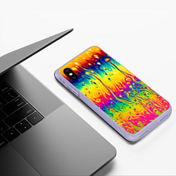 Чехол iPhone XS Max матовый Tie dye, цвет: 3D-светло-сиреневый — фото 2