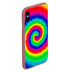 Чехол iPhone XS Max матовый Tie dye, цвет: 3D-малиновый — фото 2