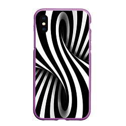 Чехол iPhone XS Max матовый Оптические иллюзии, цвет: 3D-фиолетовый