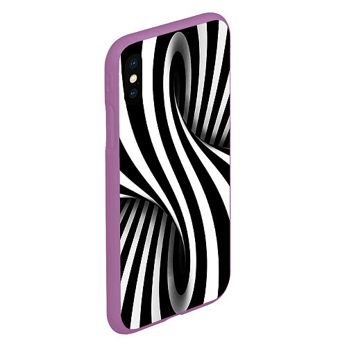 Чехол iPhone XS Max матовый Оптические иллюзии / 3D-Фиолетовый – фото 2