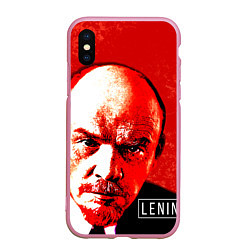 Чехол iPhone XS Max матовый Red Lenin, цвет: 3D-розовый